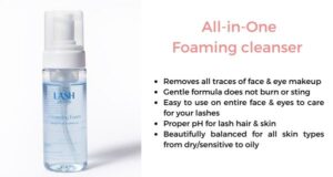 all-in-one Foaming cleanser, safe for eyelash extensions, remove all makeup, cleaning face and lashes